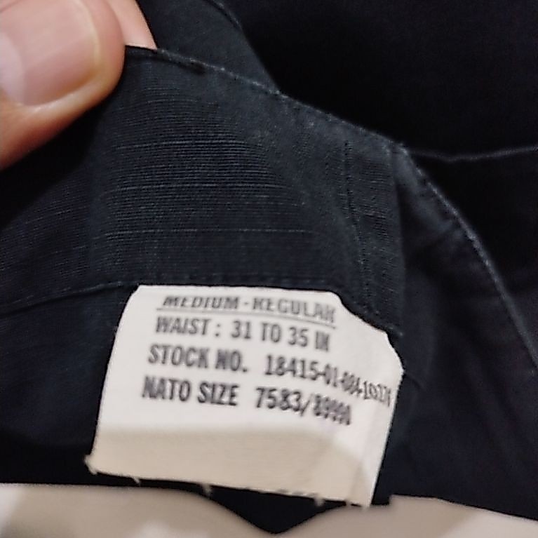 Celana Trouser M65 Black Med Regular
