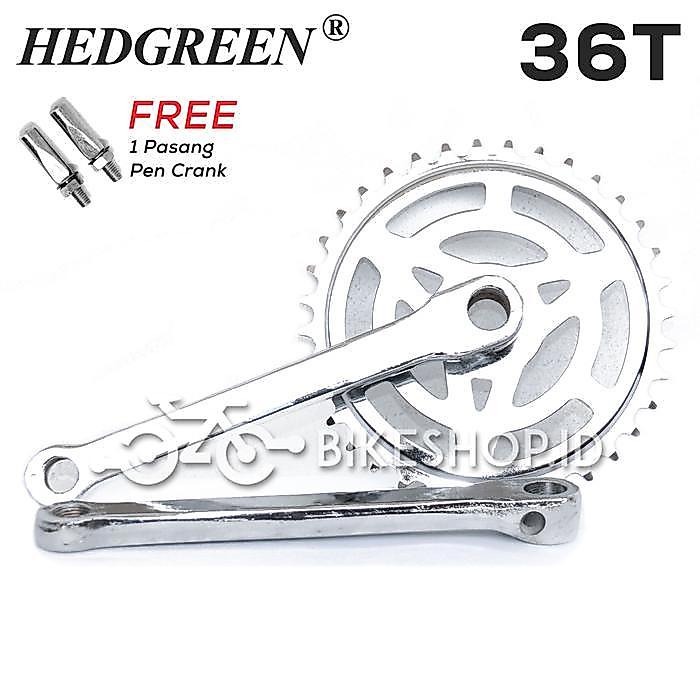 Gir Gear Crank Sepeda 36T As Bulat Hedgreen Chrome Onthel Jengki 175mm High Quality *