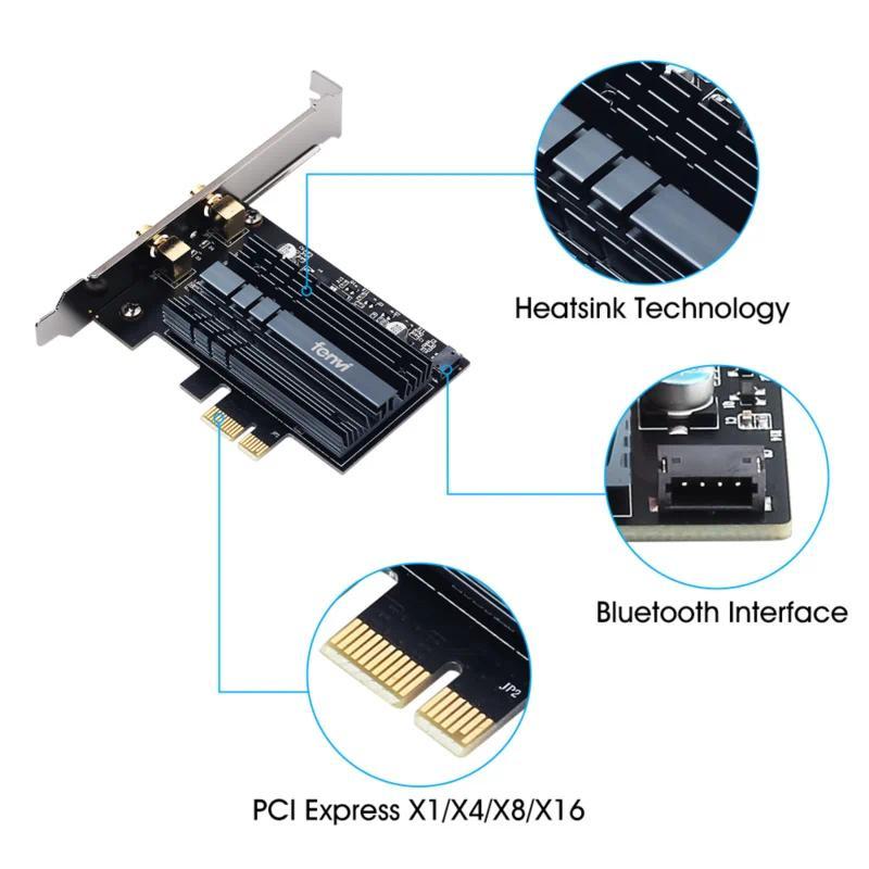 PCIE AX210 PCIe Wifi 6E Adapter AX210NGW Wireless Wlan Card Bluetooth 53 TriBand 24GHz5GHz6GHz MUMIM