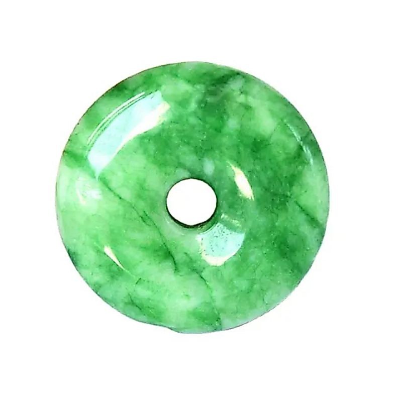 Liontin donat giok hijau burma