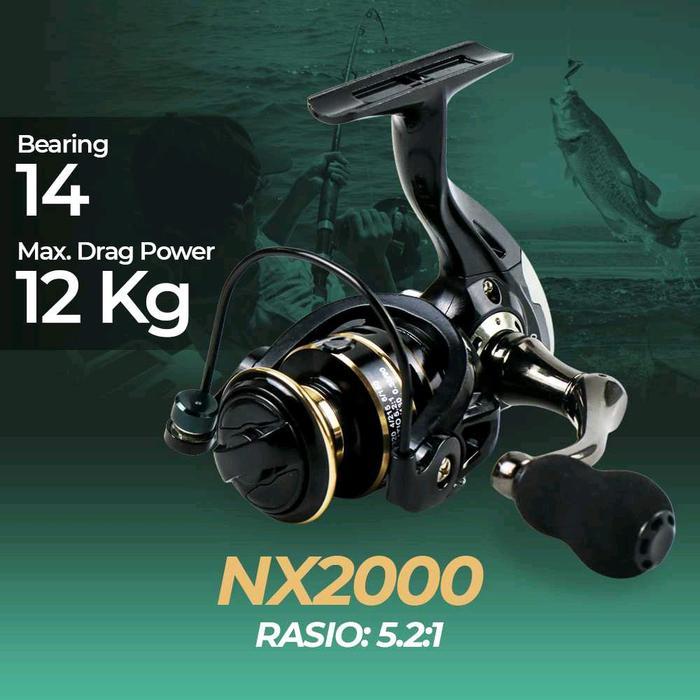 Reel Pancing Rill Pancing NX2000 TaffSPORT Metal Reel Pancing Spinning Fishing Reel 5.2:1 - NX2000 -
