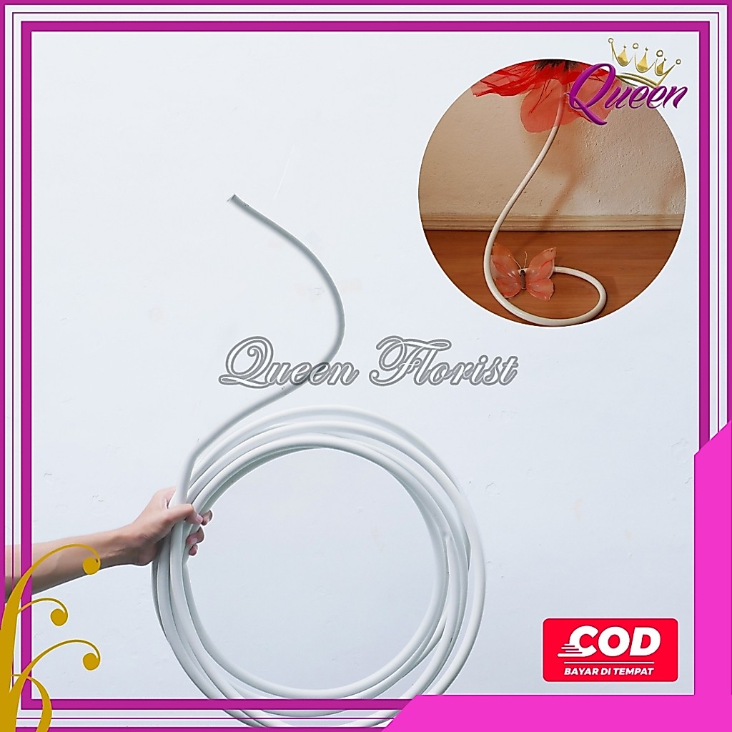 Pipa Flexible Diameter Putih Per 10 Meter | Pipa Elastis/Lentur Dekorasi Lampu | Pipa Fleksibel Inst
