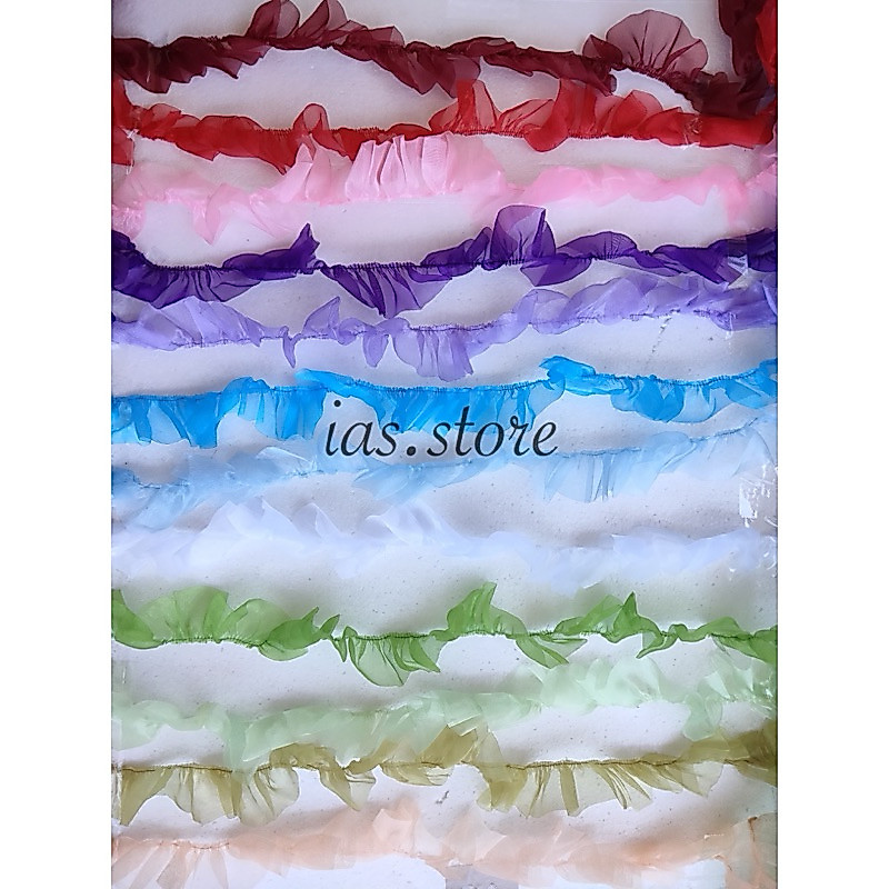 [1 Roll] Renda Pita kerut Organza