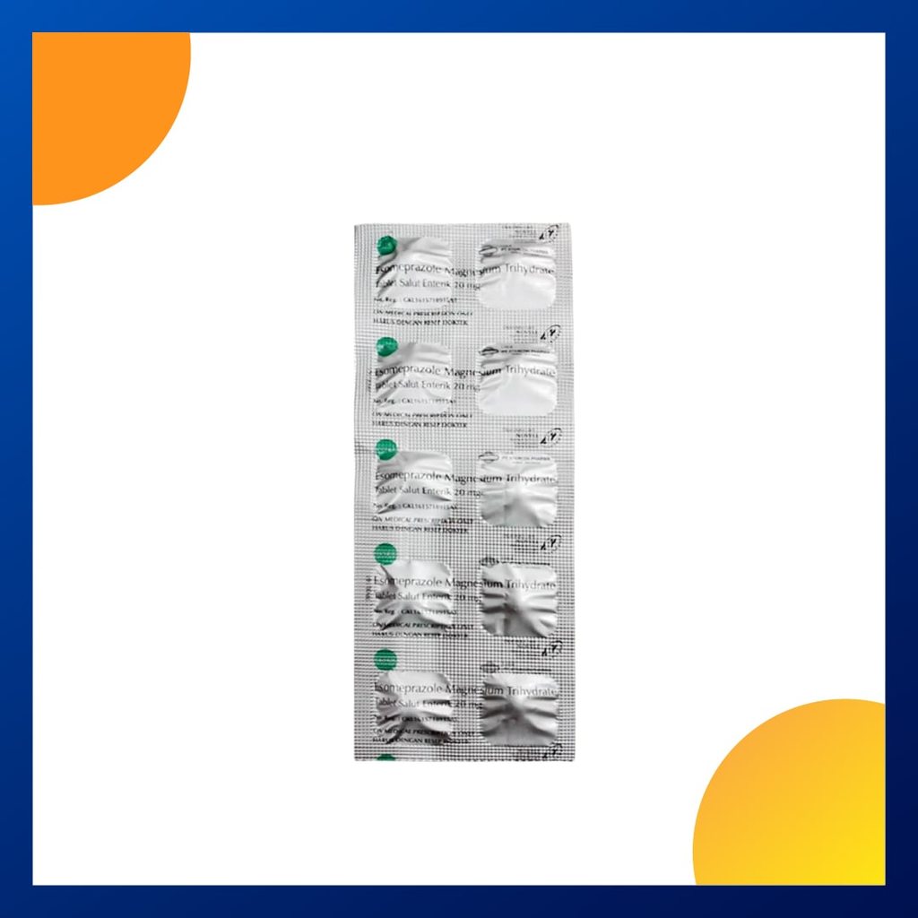 ESOMEPRAZOLE GENERIK_01 20 MG 1 STRIP @ 10 TABLET SALUT ENTERIK