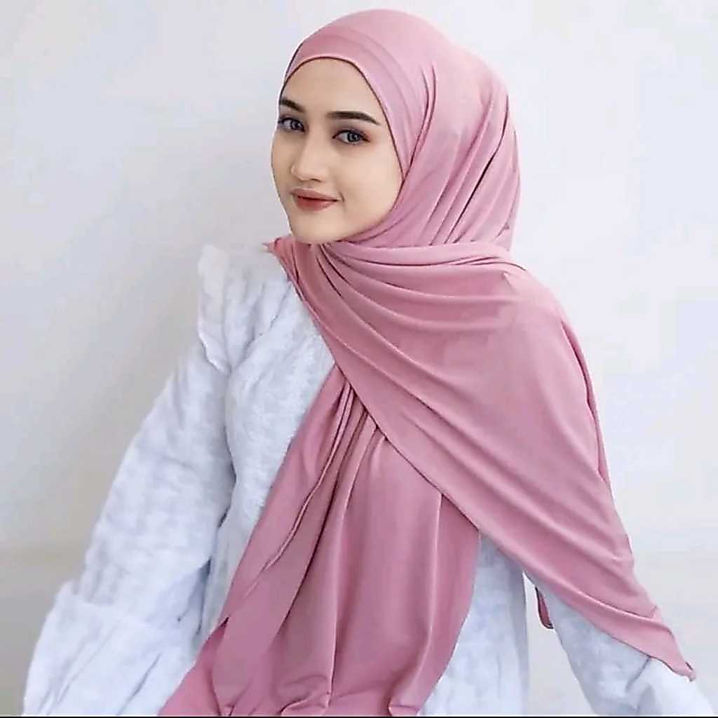 HIJAB JILBAB KERUDUNG PASHMINA INSTAN OVAL JERSEY