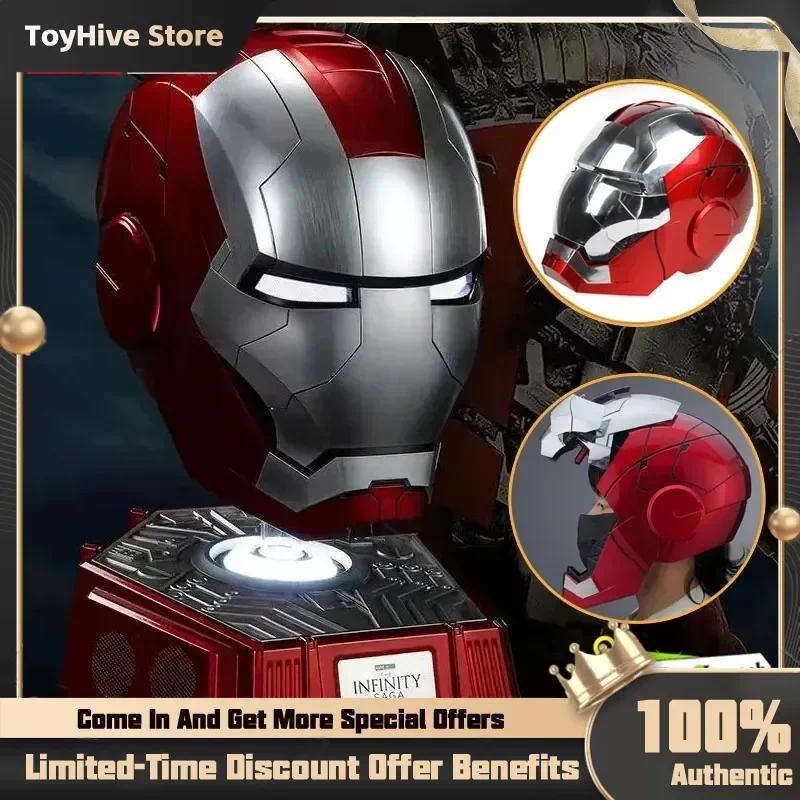 Helm Iron Man Mk5 2025 Otomatis 1:1 Kontrol Suara Avengers Mk7 Mk5 Cosplay Dengan Lampu LED Elektron
