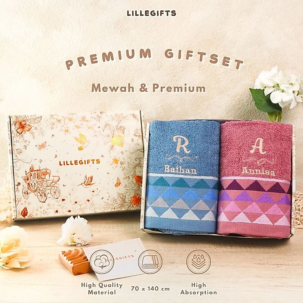 LILLEGIFTS Hampers Handuk Pasangan Couple Gift Set Box Wedding Kado Pernikahan Ulang Tahun Nikahan