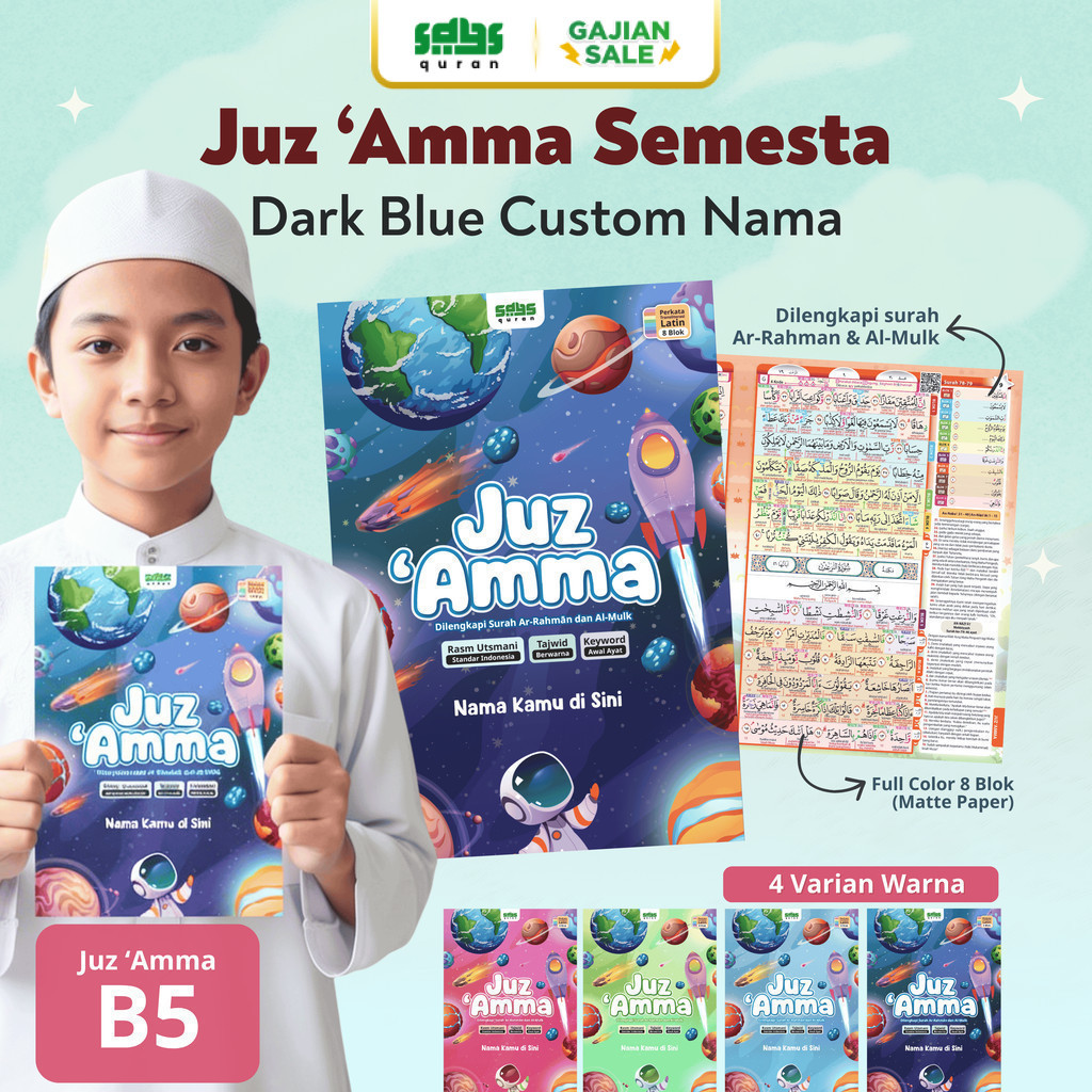Juz Amma Hafalan 8 Blok – Terjemah Perkata & Tajwid Warna | Matte Paper Premium | Mudah Hafal Juz 30