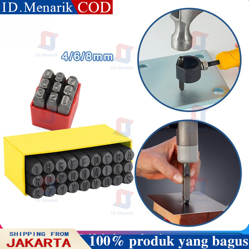 36pcs/Set Angka Dan Huruf Ketok Besi Numbers Alphabets Printing Tool Stempel Cetakan Ketok Huruf Nom