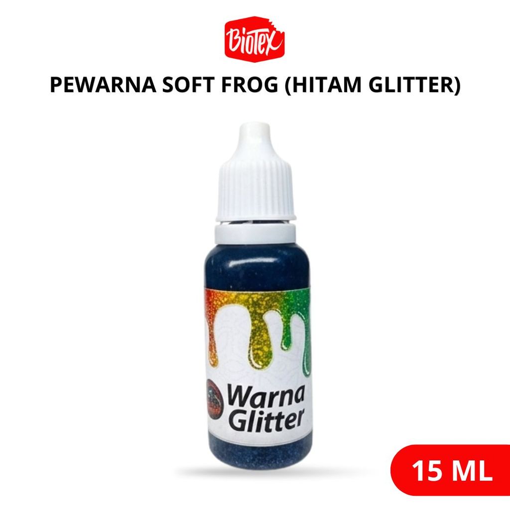 Biotex PEWARNA LATEKS 15 ML HITAM GLITTER - Latex Latek Soft Frog Sofrog