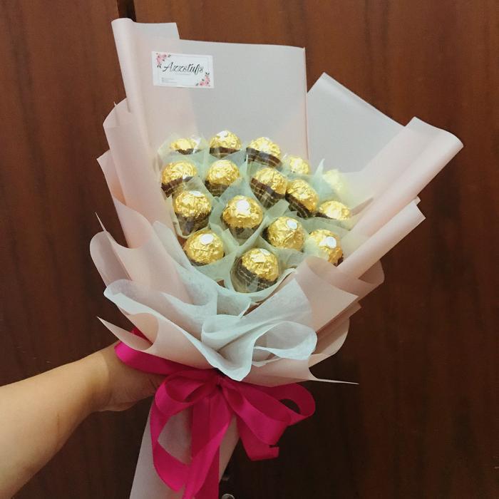bouquet ferrero rocher flower | buket coklat - 15 buah