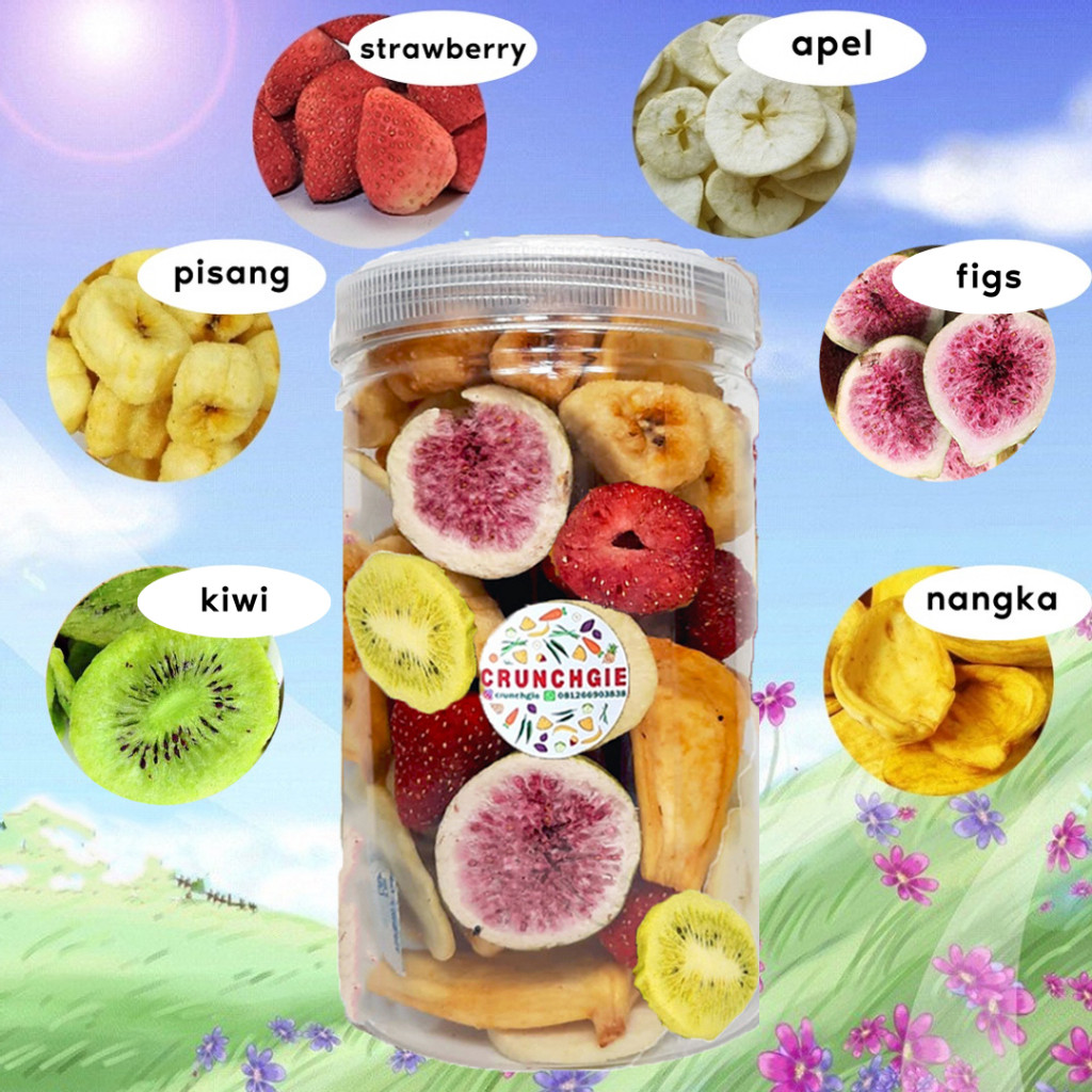 [Terlengkap] Keripik Buah Toples | Cemilan Buah Kering | Snack Buah Kering | Kripik Buah | Strawberr