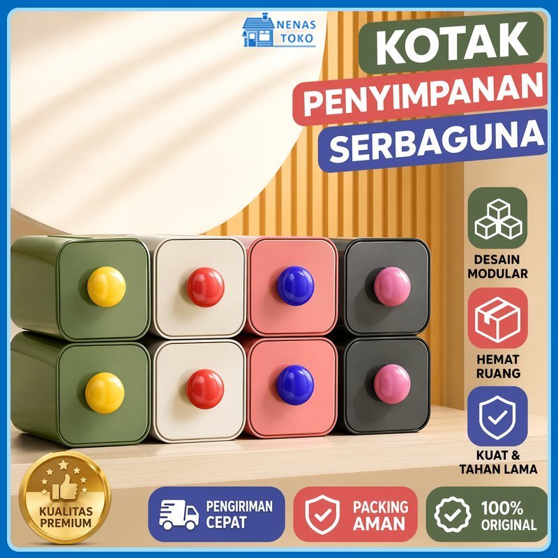 Kotak Penyimpanan Dinding Laci Tempel Organizer Plastik Serbaguna Rak Kaus Kaki Meja Rumah
