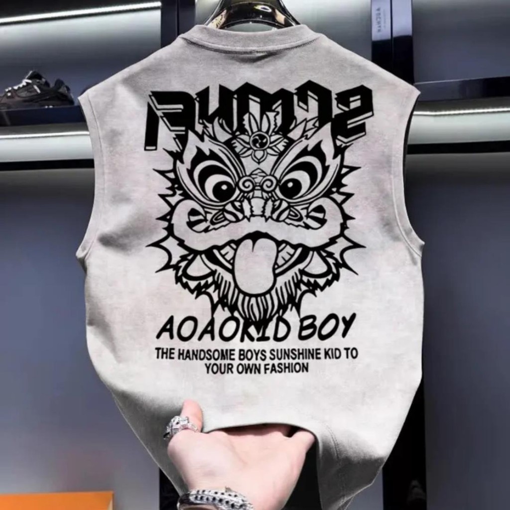 Rompi pria tanpa lengan berkualitas tinggi t Baju Kaos Atasan rompi bermotif