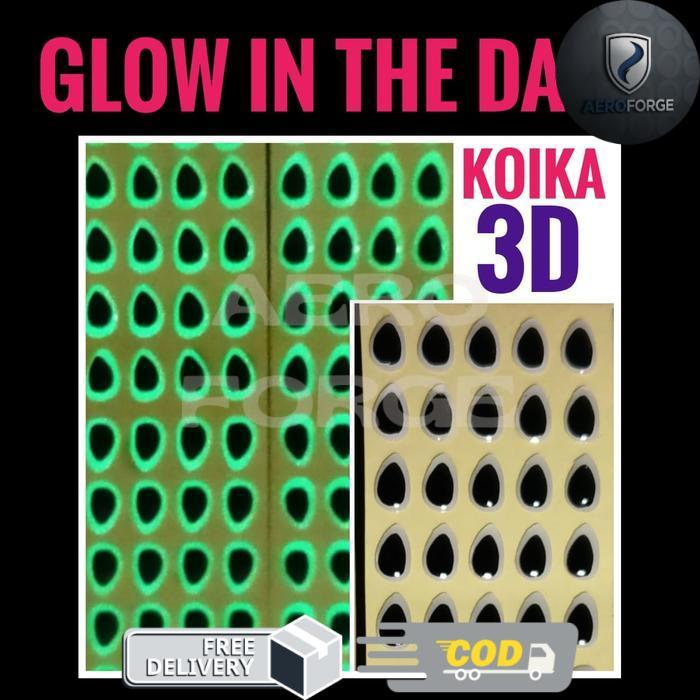 Stiker Mata Ikan Koika 3D GID 7 mm - 5mm