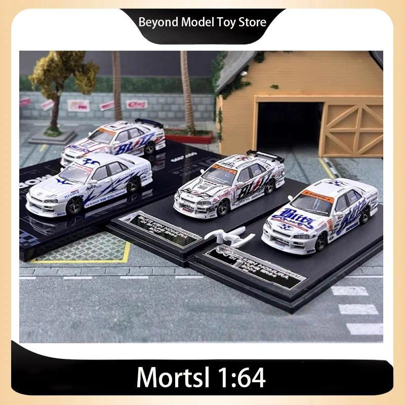 Mortal 164  Nissan SKYLINE Nomura Ken URAS ER34 Skyline D1GP BLITZ Alloy Car Model Collection