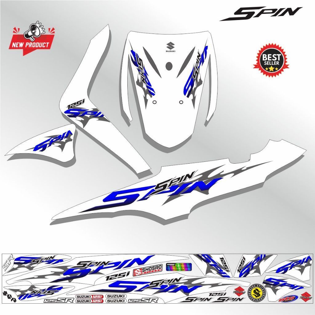 VARIASI STIKER SPIN / STRIPING LIS MOTOR SPIN 125 STIKER MOTOR