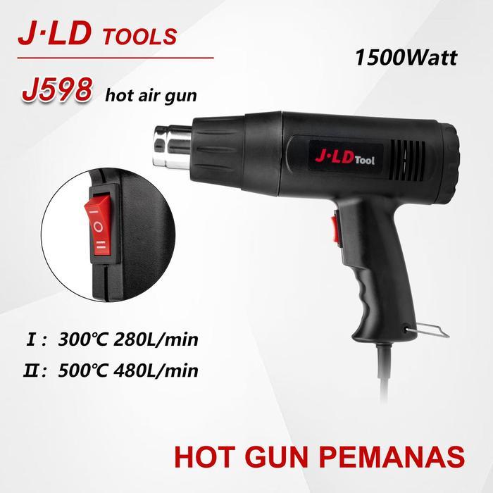 JLD Hot Gun Mesin Pemanas Angin Panas High&Low J598 Hot Air gun Heat Gun Alat Pemanas Multifungsi
