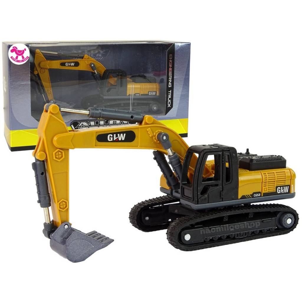 GLW ALLoY truk excavator mainan mobil truck excavator besi mainan truk konstruksi besi engineering t