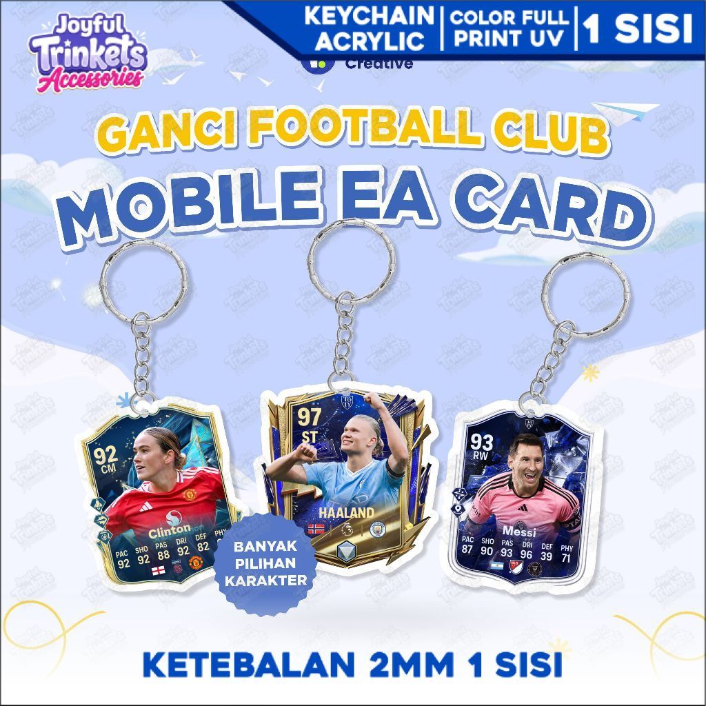 Kedai Creativa Gantungan Kunci Ready Stock FC Mobile EA Card Ganci Keychain Akrilik 34 Pilihan Pemai