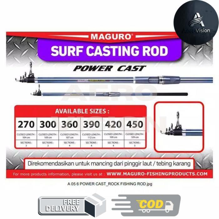Joran Laut Maguro Power Cast 270 300 360 390 420 450 Carbon - 270