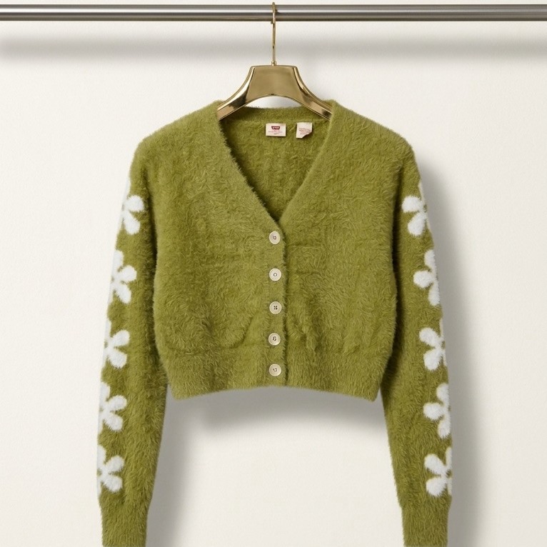 Cardigan Levi’s Fuzzy Knitwear Avocado Green