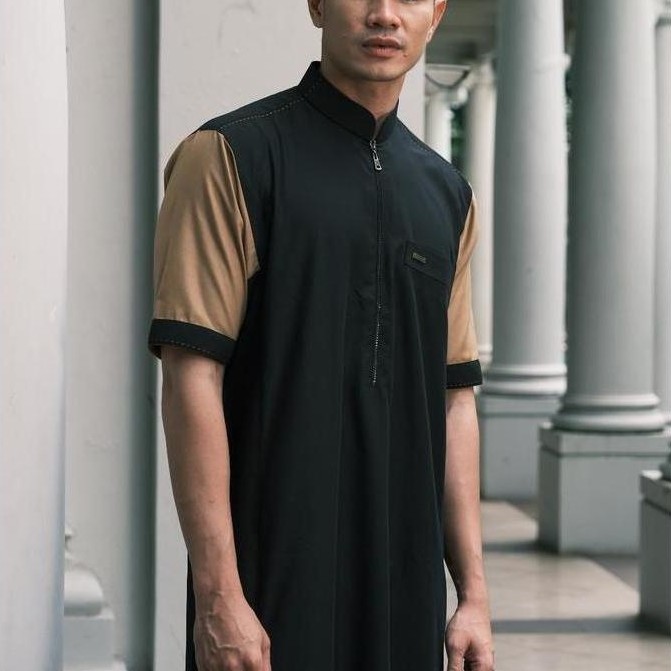Ready stock THOBE MUSLIM PRIA GAMIS EKSLUSIF SH-158 HITAM