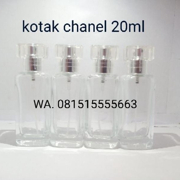 Botol Kotak Chanel 20Ml Kaca 1 Lusin
