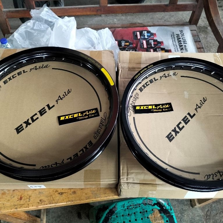 Promo Velg Tk Takasago Excel Asia Ring 17 Ukuran 160/185 Warna Hitam Set Depan Belakang