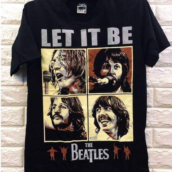 Kaos Rock Band Beatles Kemeja Lengan Pendek Kasual