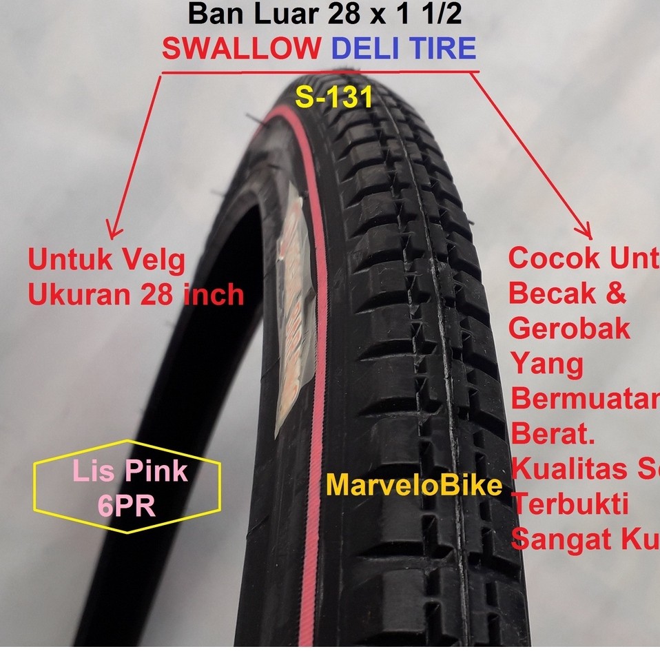 Ban Luar Becak 28 Swallow 6PR