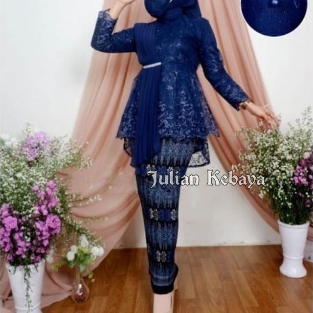 Sale SET KEBAYA COUPLE KEMEJA BATIK AYAH ANAK MOTIF TORAJA NAVY BAJU BATIK COUPLE SETELAN KEBAYA TUN