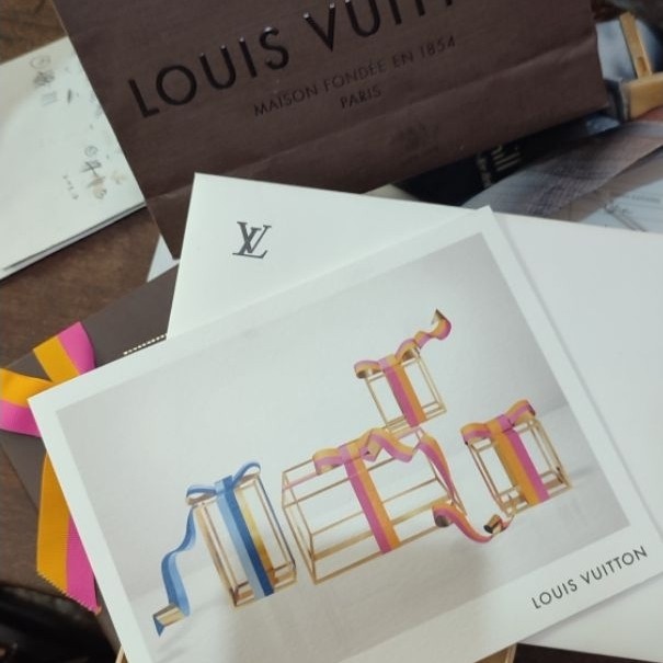 Box + paper bag Louis Vuitton LV authentic + cards and dustbag for long wallet sz 22x13,5x4