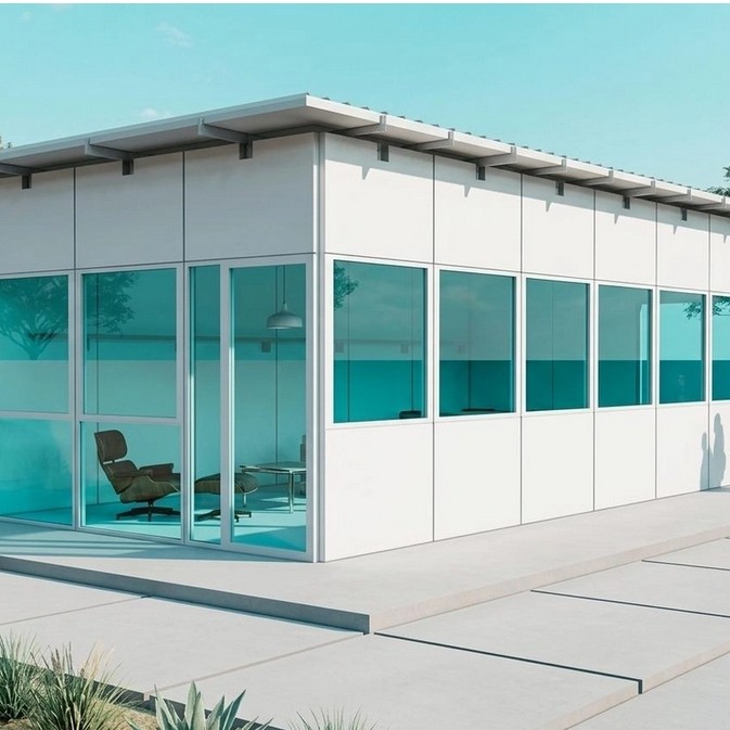 Rumah Kontainer Panel - Cafe Box - Coffe House - EPS Sandwich Panel (Expanded Polystyrene Panel) - L