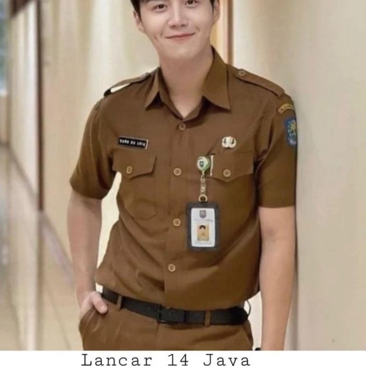 PREMIUM SERAGAM SETELAN SEMI WOOL PEMDA PNS, SAFARI PEMDA PRIA, BAJU SERAGAM SECURITY SUPIR, DINAS P