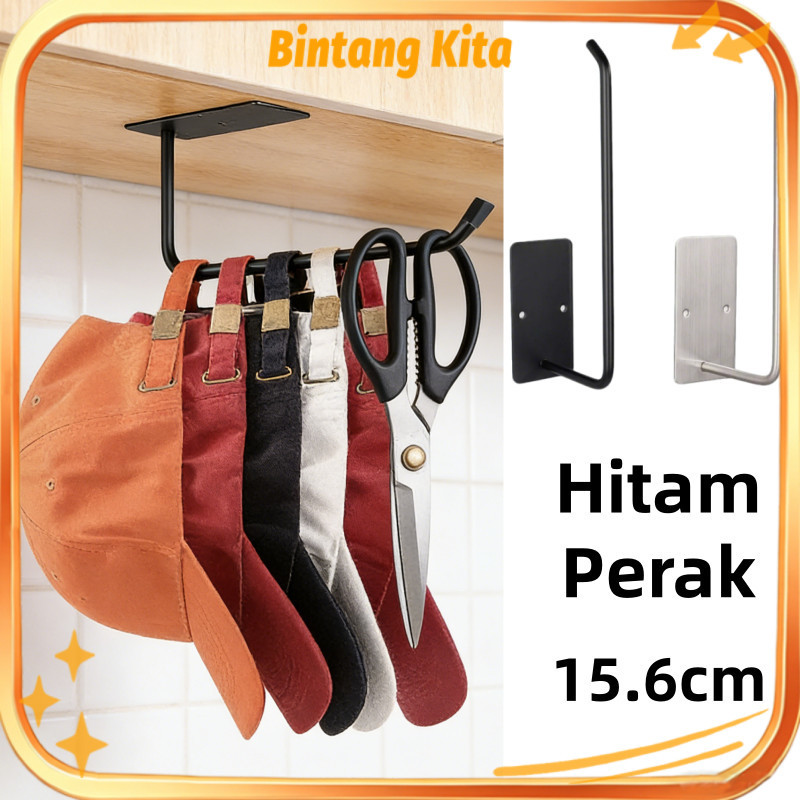 Cantolan Topi Dinding Stainless Gantungan Topi Dinding Tempel Display Rak Topi Dinding Rak Gantung T