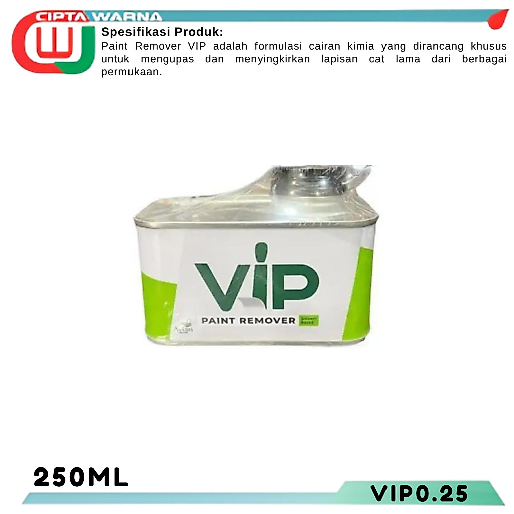 VIP Paint Removal 250 ml Gram Perontok Cat Soda Api - Cw145344 CWJ
