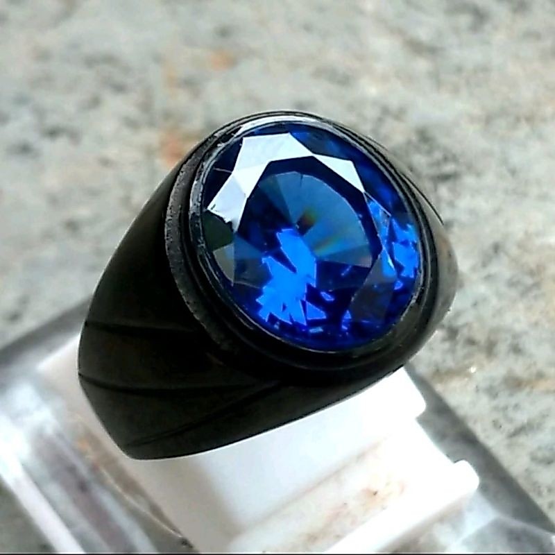 COD  BATU CINCIN BIRU  BAYAR DITEMPAT BATU CINCIN PERMATA AKIK KING SAFIR CHATAM RING TANAM TITANIUM