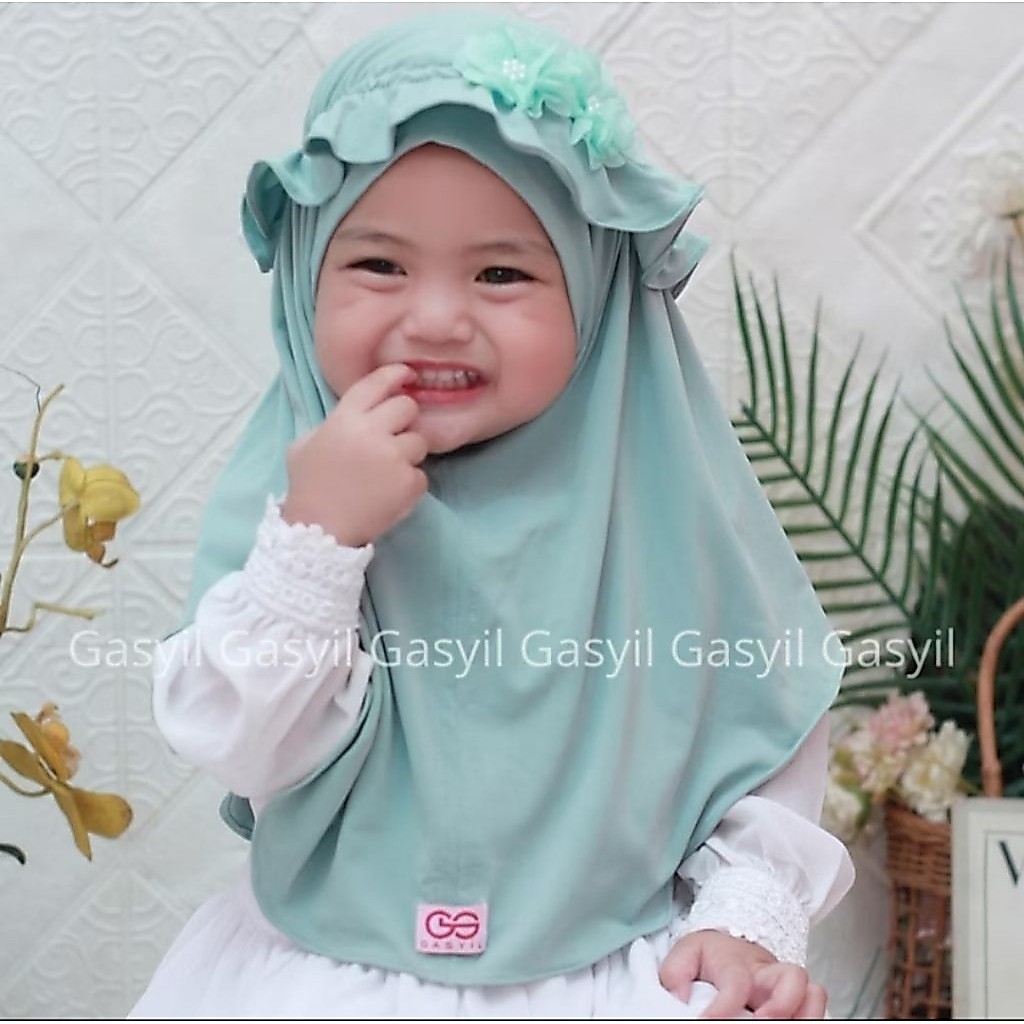 Jilbab Anak Bayi warna Sage Green