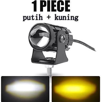 Cuci Gudang  2Pcs Lampu Sorot Led D2 Super Terang Tahan Cuaca 2 Warna Kuning Putih Universal Dc12V U