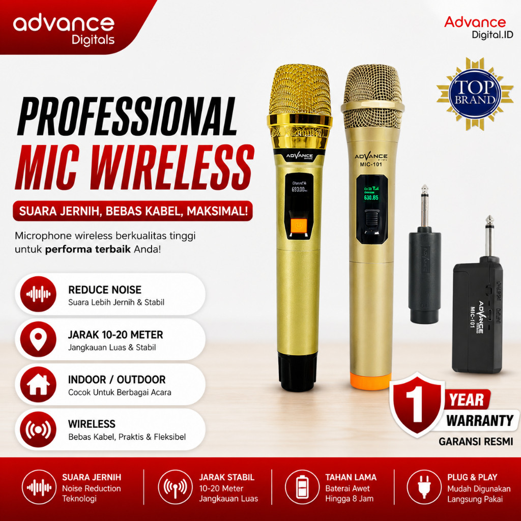 Advance Digitals - Profesional Mic Wireless (Personal Microphone)| microphone profesional wireless a