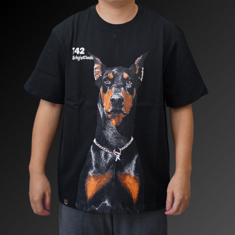 RIC Ricky Is Clown Black Doberman Dog Loyalty Pinscher Tee Black