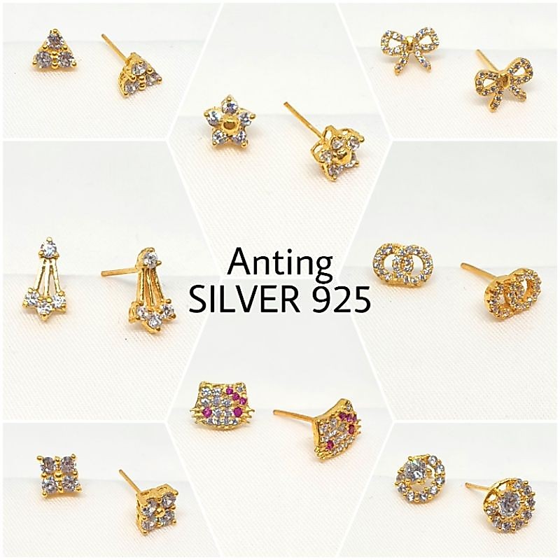 Anting SILVER 925 - Perak Lapis Emas Kuning