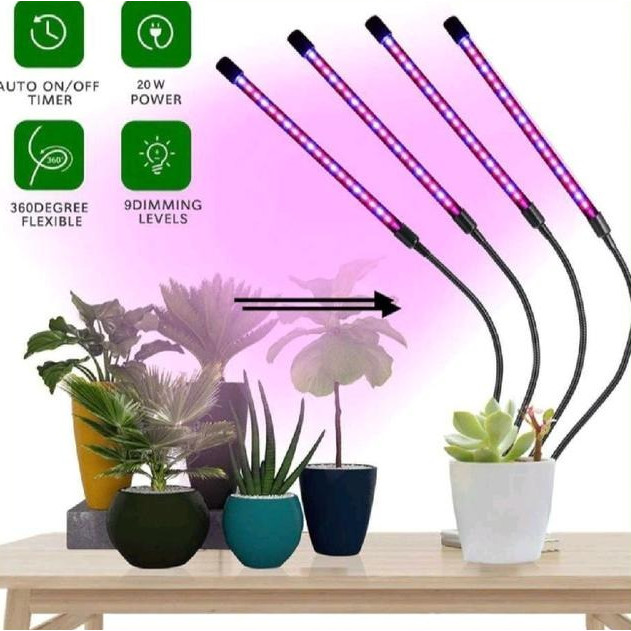 Lampu Hidroponik UV LED Tanaman Grow Light Indoor Full Spektrum 45W Phytolamp 5 Tingkat Kecerahan Ti