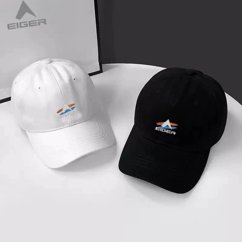 Topi Eiger Casual Polos Hitam Putih Trendy Untuk Pria Wanita Remaja