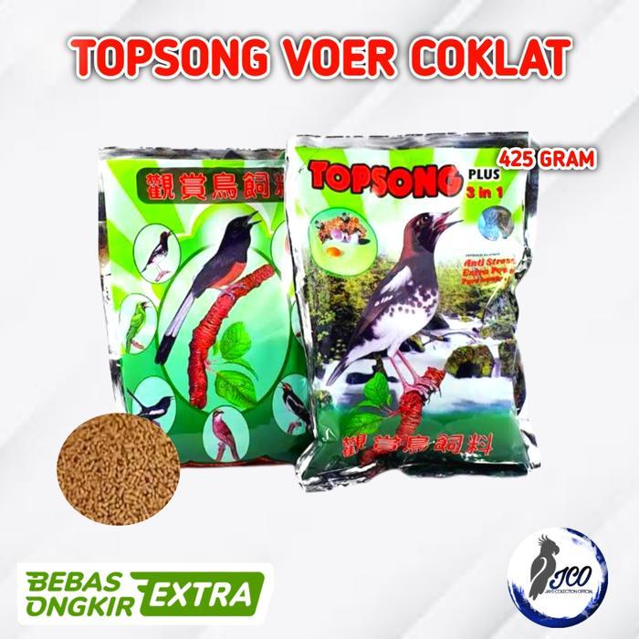 TOPSONG COKLAT PAKAN BURUNG TOPSONG 3 IN 1 VOER COKLAT TOPSONG PUR - VOER HIJAU