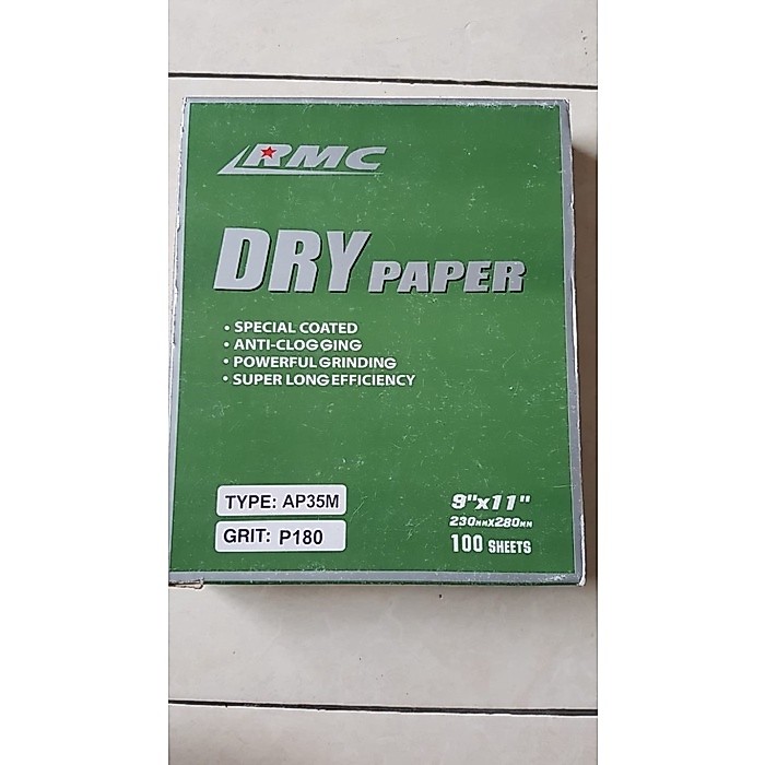 Amplas Amplas Putih Lembaran Rmc 180 / 240 / 400 Dry Paper Rmc