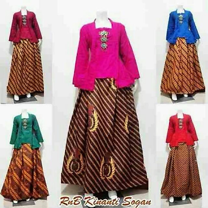 Setelan Rok Blouse Kinanthi Sogan Batik Kebaya Jawa Solo