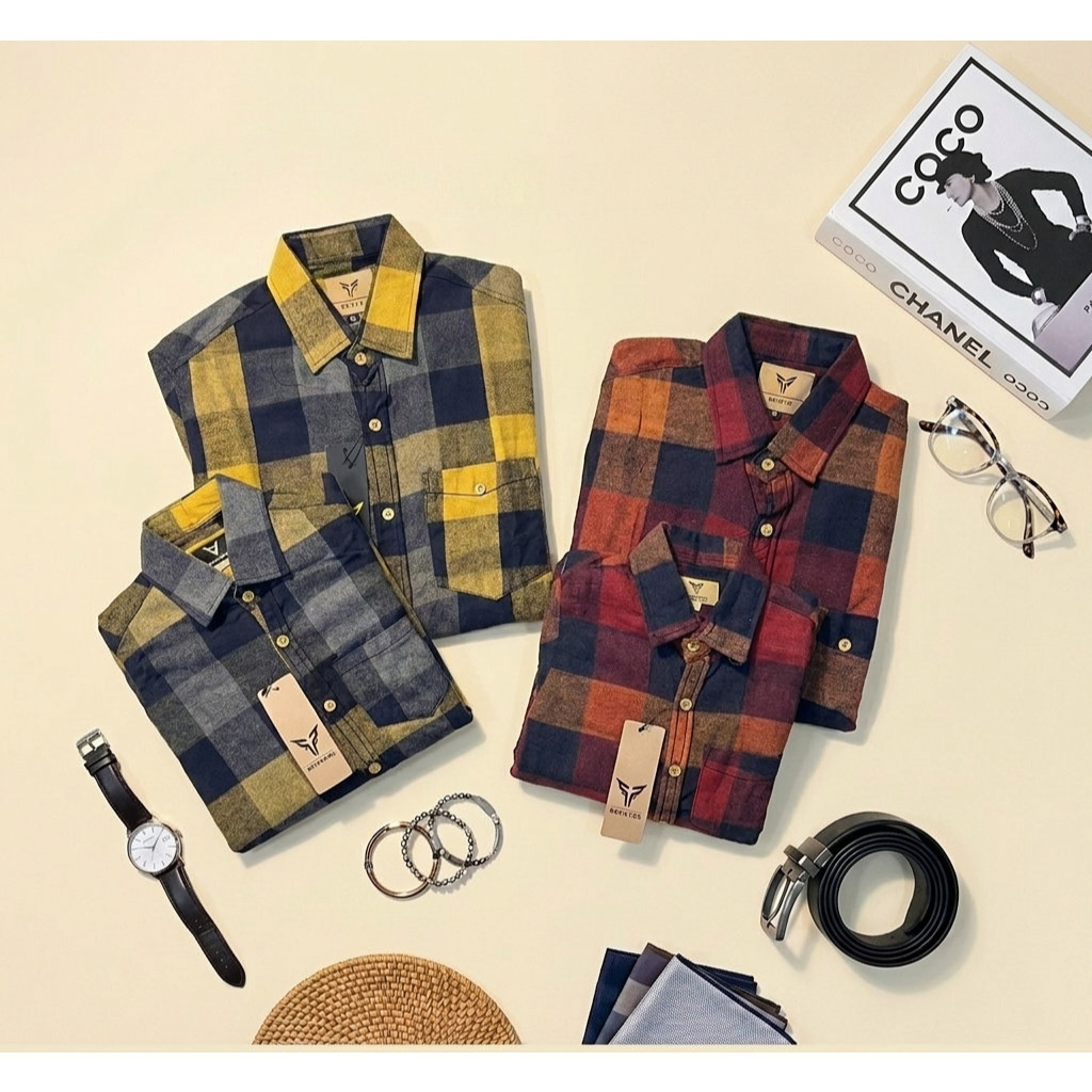 BRAVEKIDS - BISA COUPLE KEMEJA COUPLE FLANEL UNTUK ANAK DAN AYAH ORIGINAL DISTRO COD