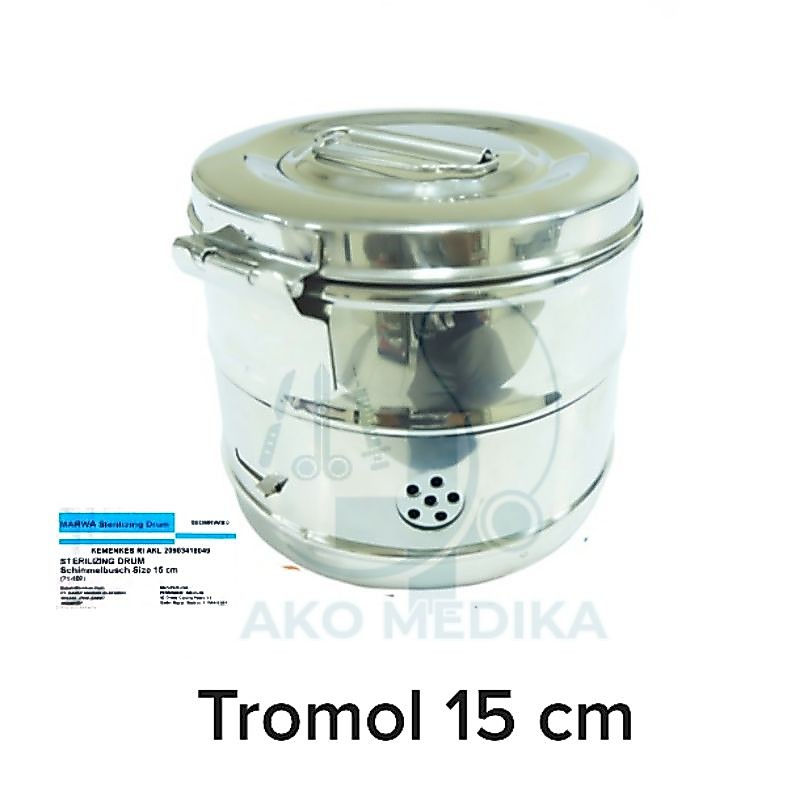 Tromol 15 cm MARWA Stainless Steel / Sterilizing Drum 15cm Stainless Steel MARWA